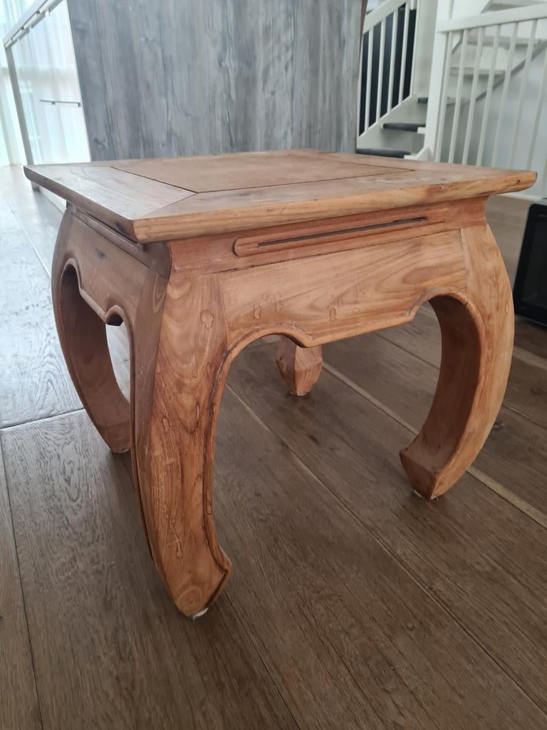 Houten bijzettafel / plantentafel - vierkant, Ophalen, Minder dan 45 cm, Minder dan 55 cm, Gebruikt