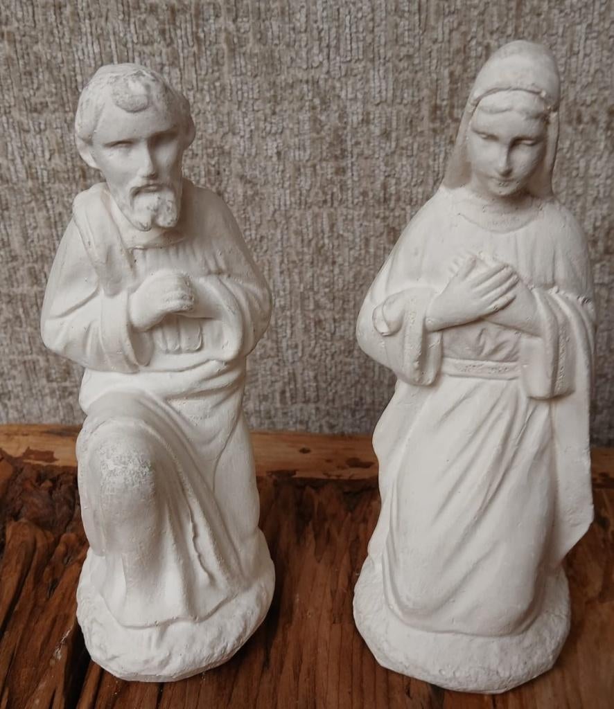 Kerststal figuren 12 stuks Gips, Ophalen of Verzenden, Zo goed als nieuw