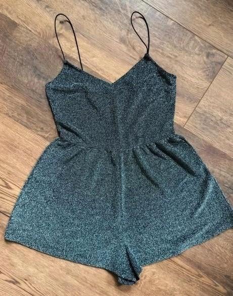 Glitter jumpsuit H&M maat 38, Maat 38/40 (M), H&M, Zwart, Ophalen of Verzenden