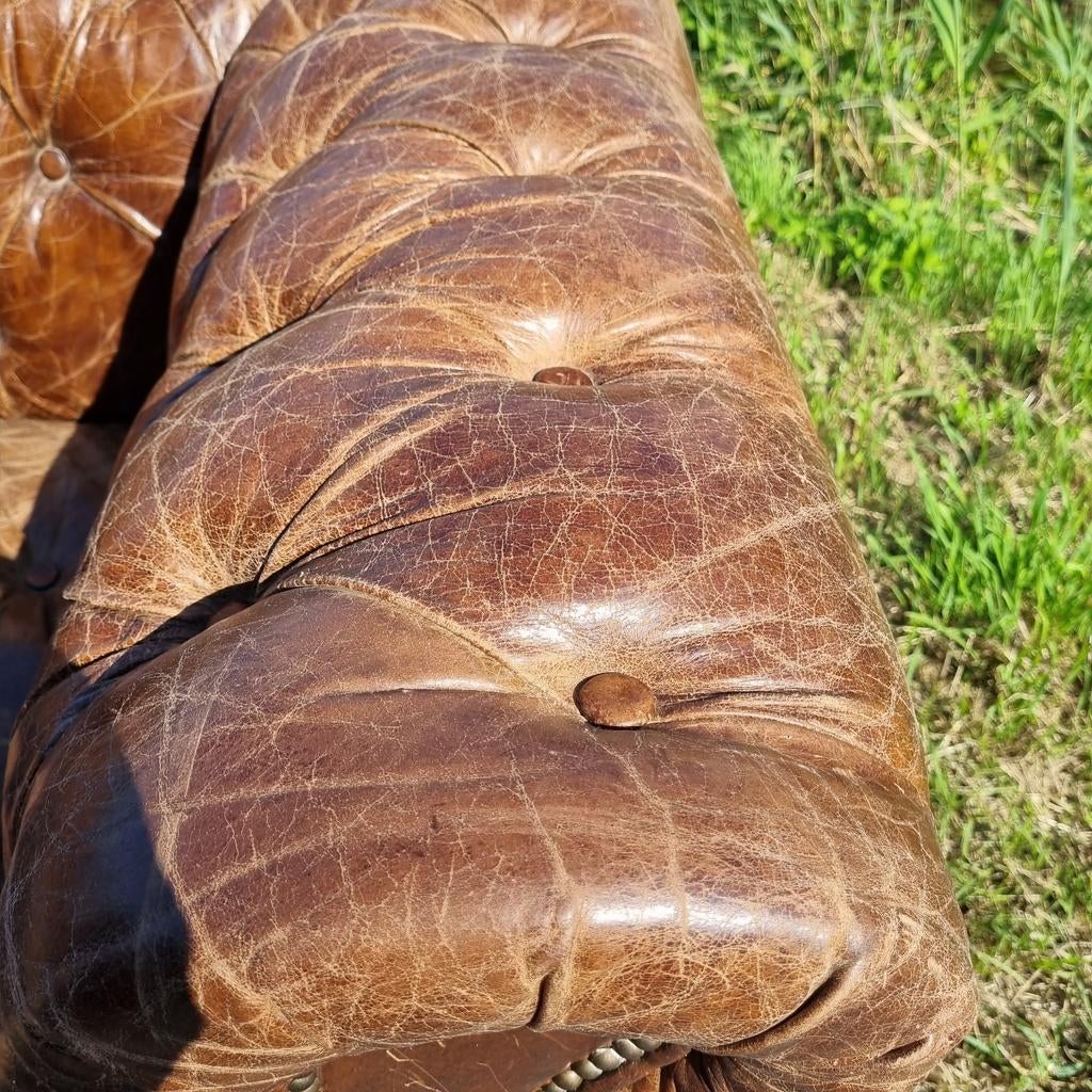 Foto 3 van Chesterfield bank button seat cognac + GRATIS BEZORGD