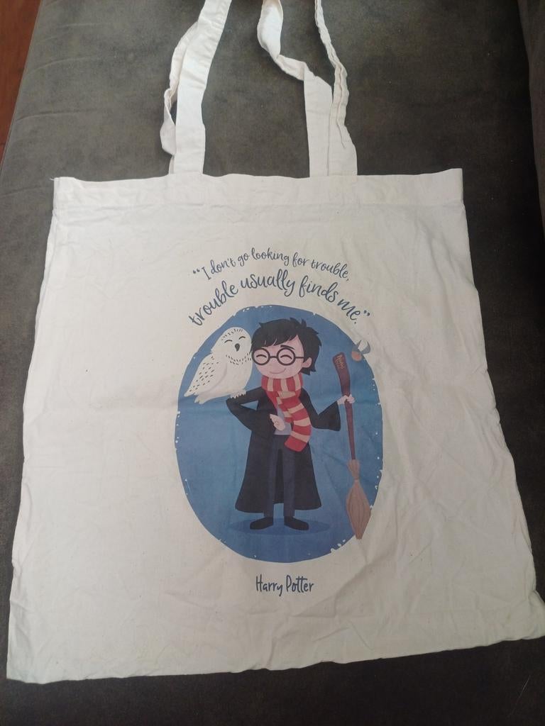 Harry Potter totebag: I don't usually go looking for trouble, Verzamelen, Ophalen of Verzenden, Gebruikt, Gebruiksvoorwerp