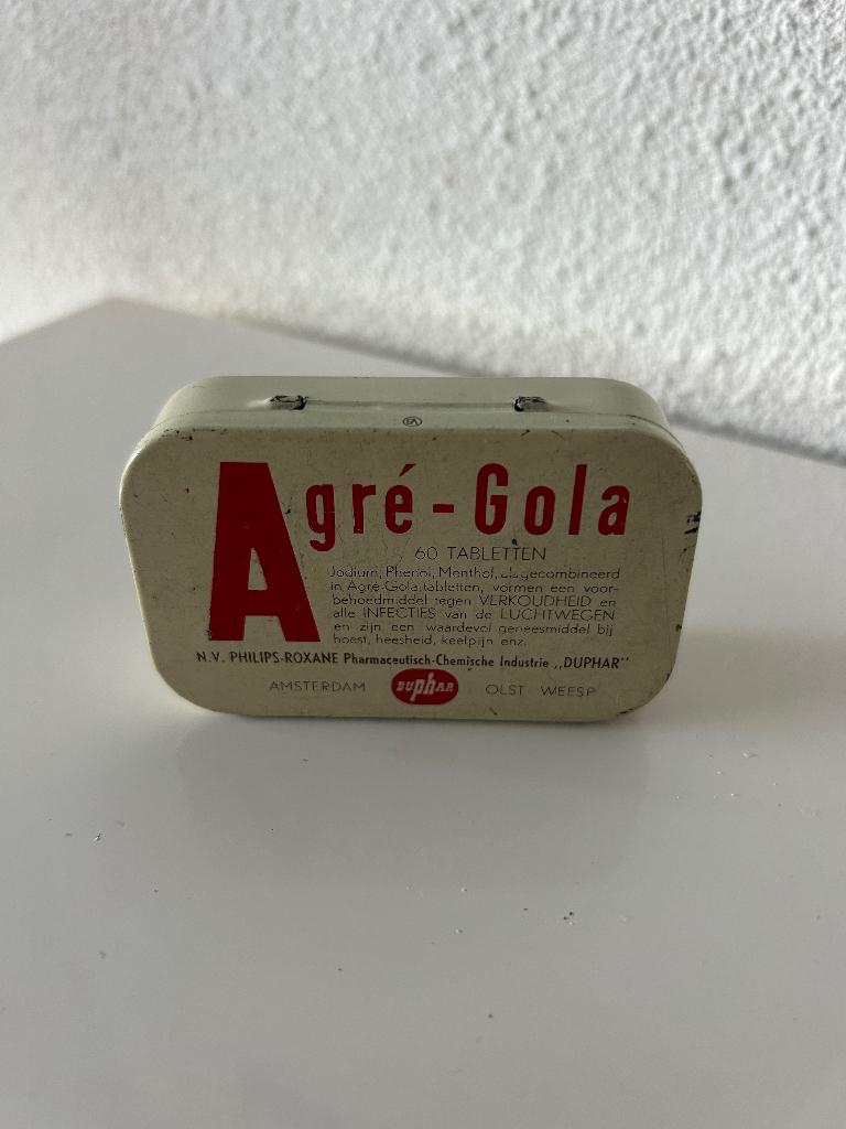 Vintage retro blikje Agré - Gola, jaren 60 voor verzamelaars, Ophalen of Verzenden, Gebruikt, Overige