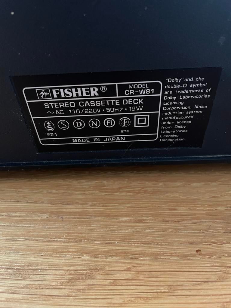 Fisher CR-W81 Stereo Dubbel Cassettedeck - Moet Nagekeken, Ophalen of Verzenden, Dubbel, Overige merken, Auto-reverse