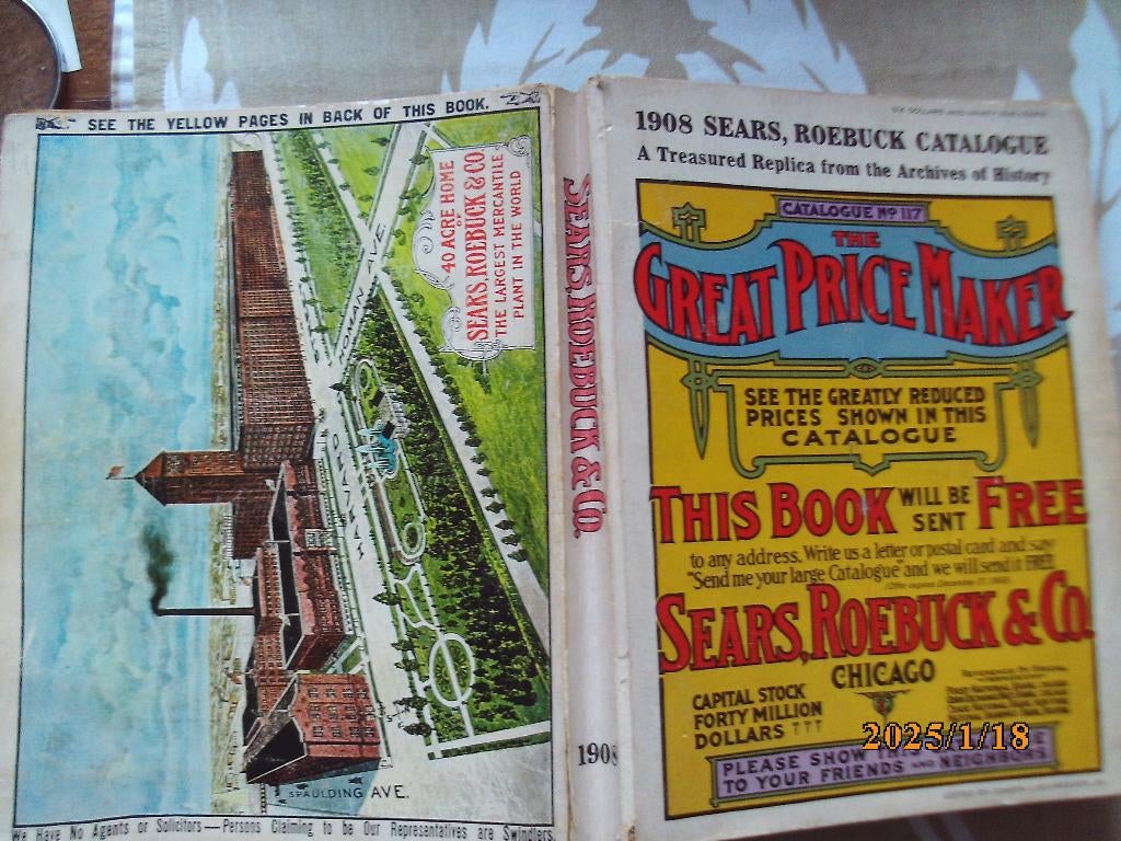 Catalogus Sears Roebuck 1908 Een waardevolle replica USA oud, Ophalen of Verzenden, Gelezen, Overige onderwerpen