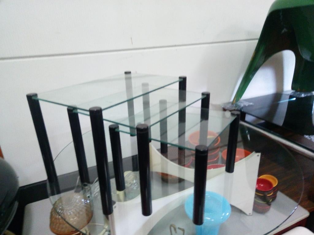 Mimiset zwart kunststof glas retro jaren 70 design vintage, Huis en Inrichting, Gebruikt, ?, ?, ?