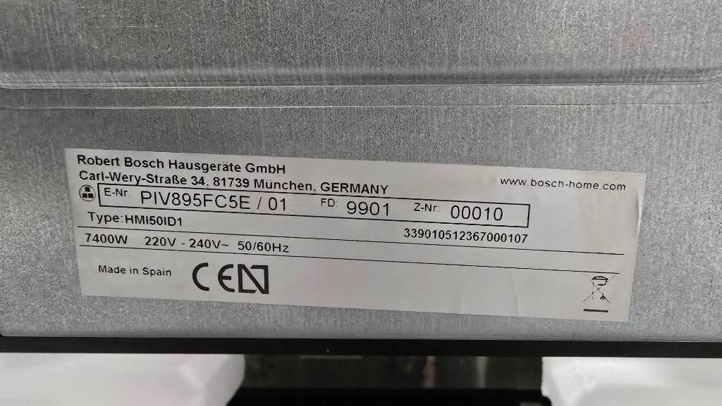 Bosch inbouw inductiekookplaat PIV895FC5E, Witgoed en Apparatuur, Kookplaten, Ophalen, Refurbished, Inbouw, Inductie