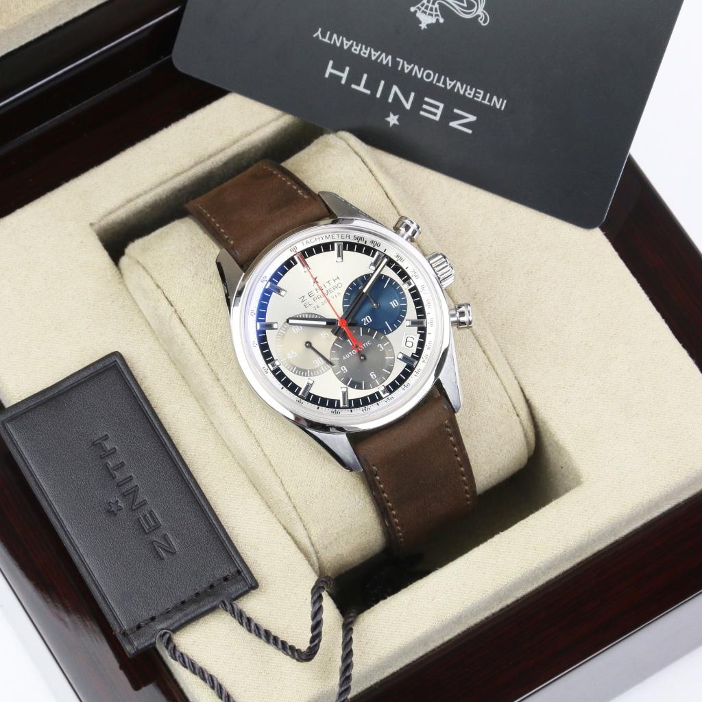 Zenith El Primero Original 1969 38 (Zeer goed/ 2015), Overige merken, Leer, Staal, Polshorloge