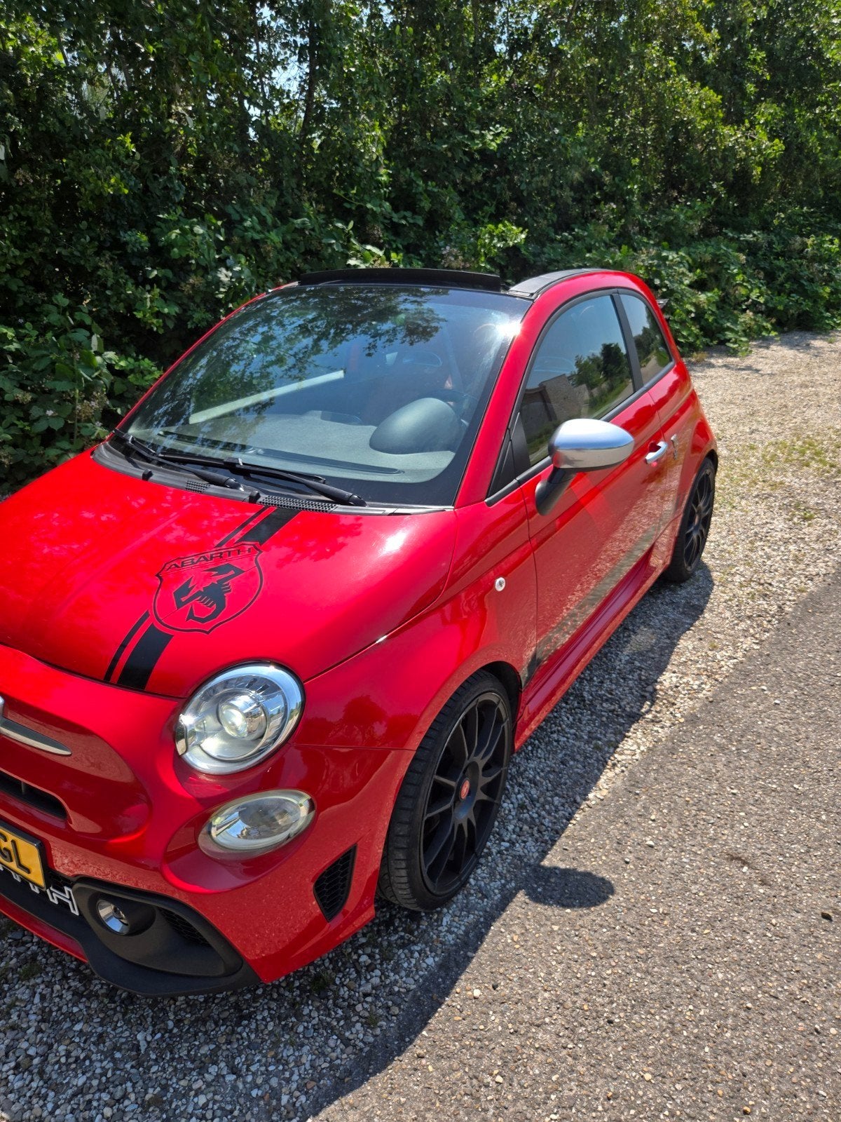 abarth 595 1.4 T-Jet 121KW Abarth 2017 Rosso Rood, Auto's, Fiat, Voorwielaandrijving, 4 cilinders, Leder, Bruin