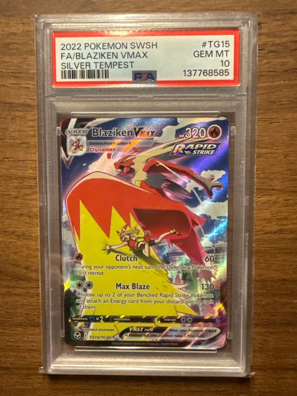 Pokémon Blaziken VMAX #TG15 - PSA 10, Ophalen of Verzenden, Nieuw, Losse kaart, Foil