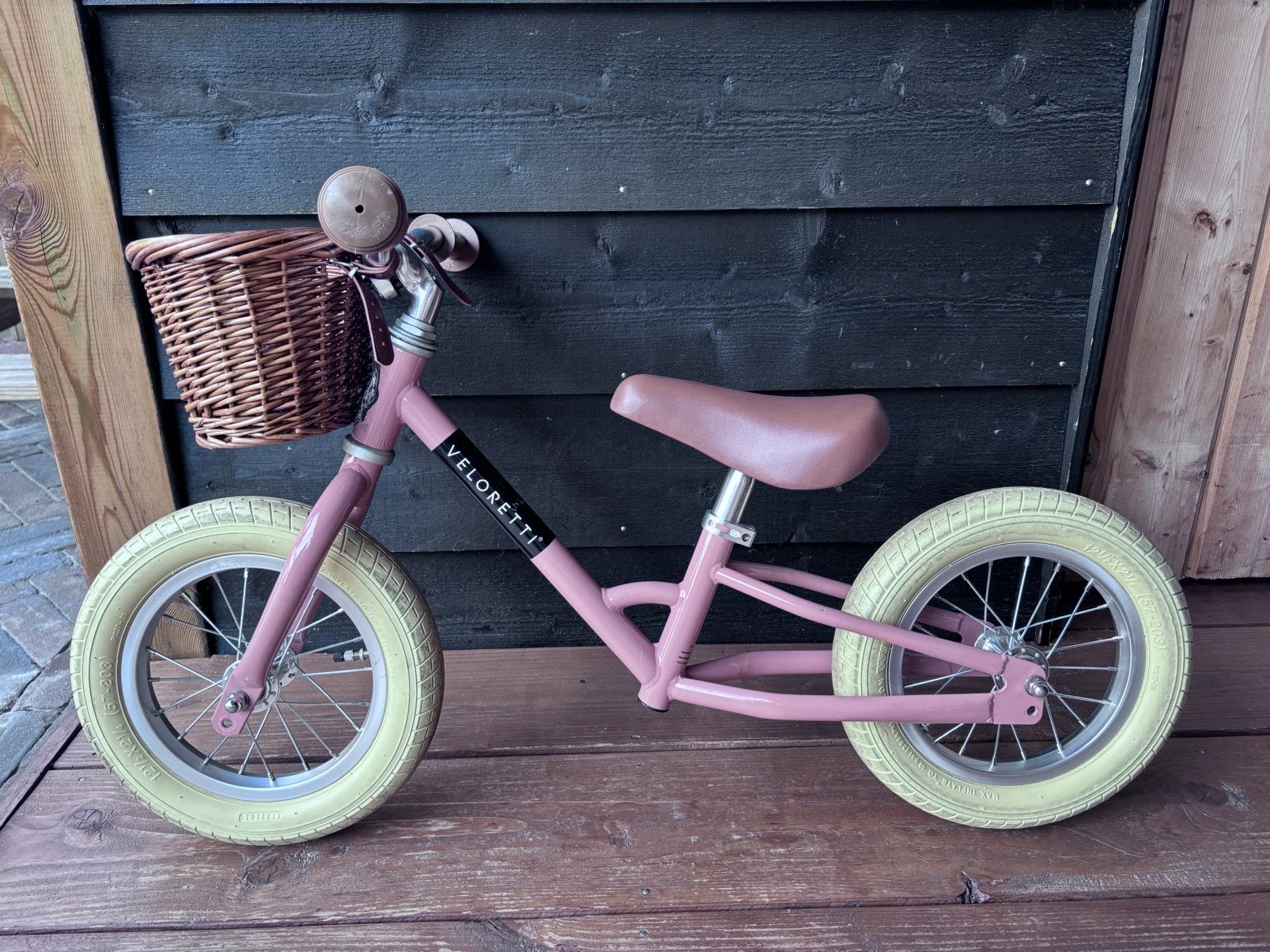 Veloretti Mini loopfiets | Roze | Incl. mandje | 2-4 jaar, Ophalen, Zo goed als nieuw, Minder dan 16 inch