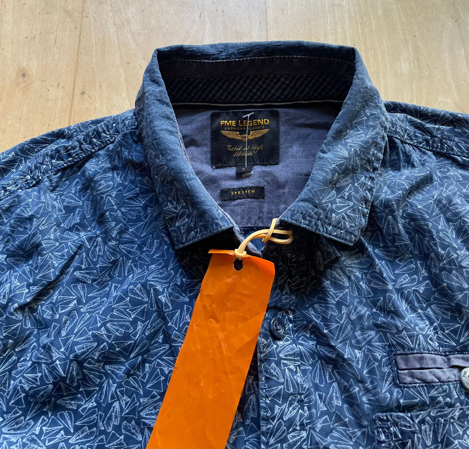 PME Legend shirt overhemd design vliegtuigjes patroon L, Ophalen of Verzenden, Gedragen, Blauw, Halswijdte 41/42 (L)