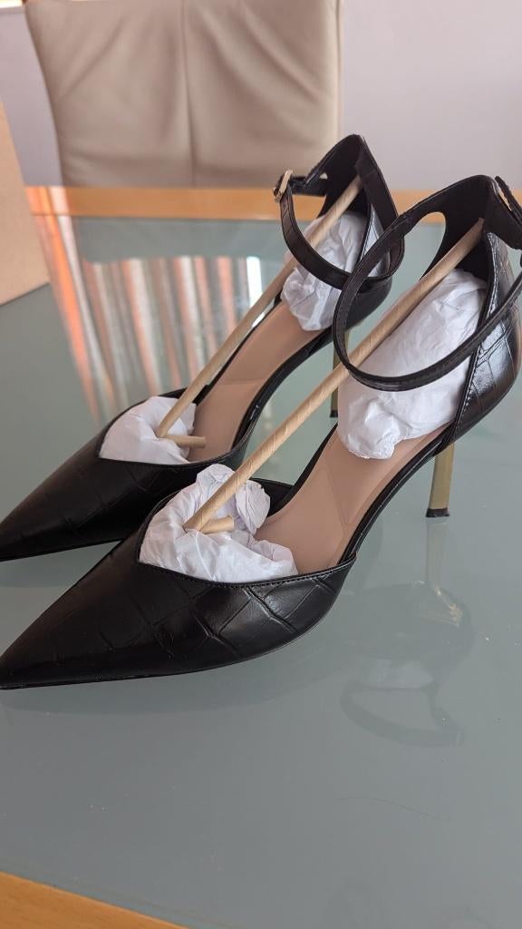 Dune London Colly pump zwart croco leer 40 nieuw in doos, Pumps, Zwart, Nieuw, Ophalen of Verzenden