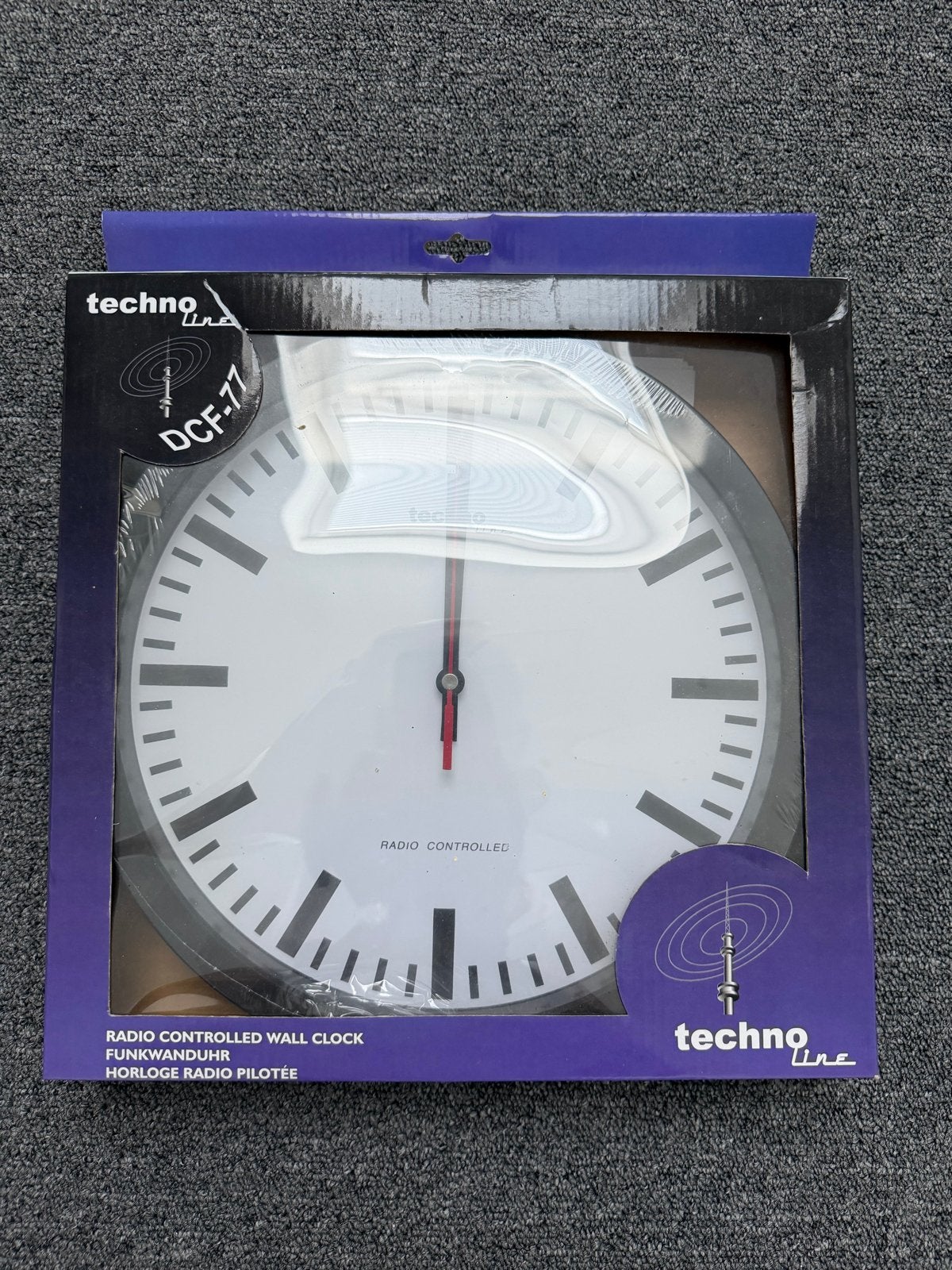 Techno Line DCF-77 Radiogestuurde Wandklok - Nieuw, Wandklok, Wit, Radiogestuurd, Analoog