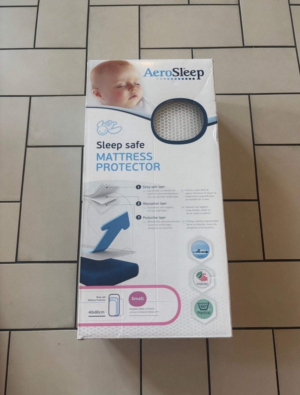 AeroSleep Sleep Safe Matras Protector - maat S, Kinderen en Baby's, Jongetje of Meisje, Matrasbeschermer, Wit, Ophalen of Verzenden