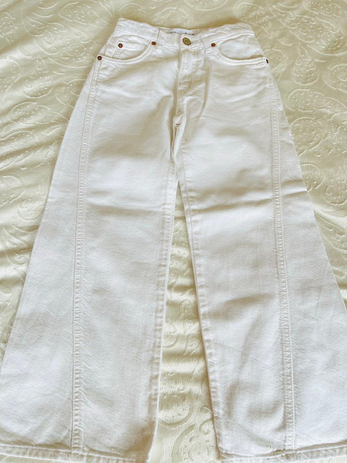 Zara Witte Wide Leg Jeans Maat 134, Ophalen of Verzenden, Zo goed als nieuw, Jongen of Meisje, Broek