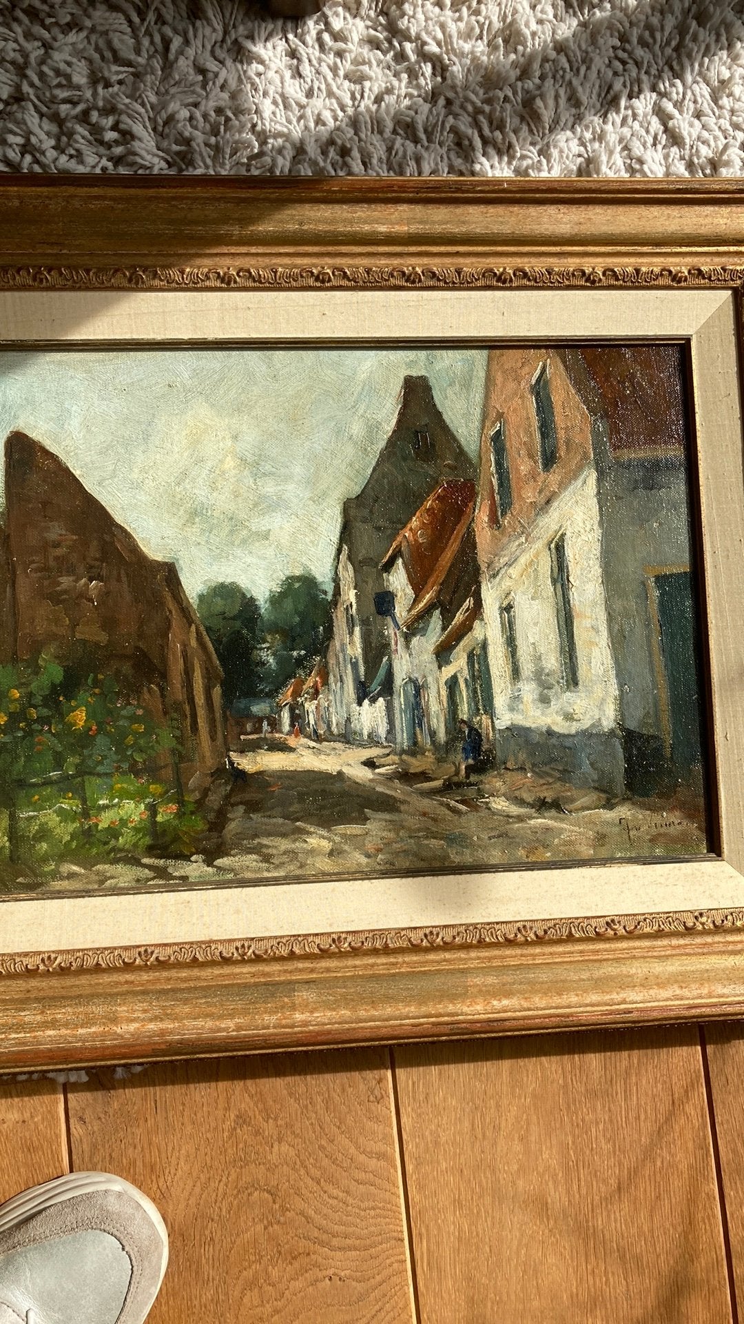 Jan van Vuuren (1871-1941) Straatje Elburg, Antiek en Kunst, Kunst | Schilderijen | Klassiek, Ophalen of Verzenden