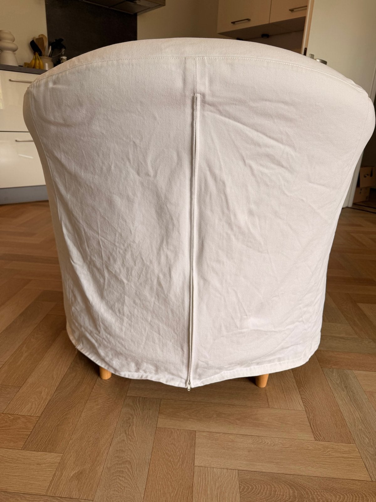Witte vintage stoel met afneembare hoes, Ophalen