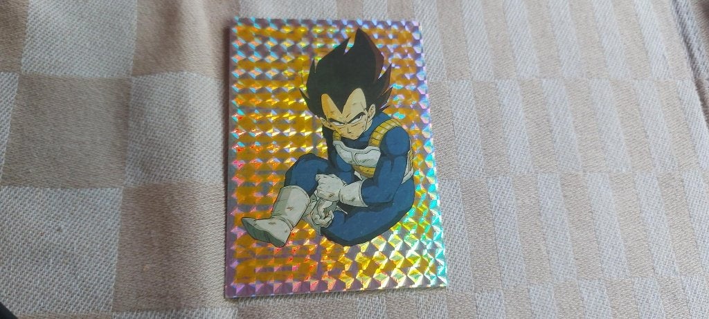 dragonball z kaart glitter Vegeta zittend, Ophalen of Verzenden, Zo goed als nieuw, Losse kaart