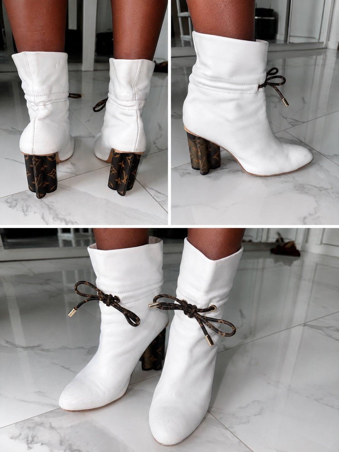 Louis Vuitton Enkellaarzen Maat 39 - Beschadigd, Kleding | Dames, Schoenen, Ophalen of Verzenden, Wit, Lage of Enkellaarzen