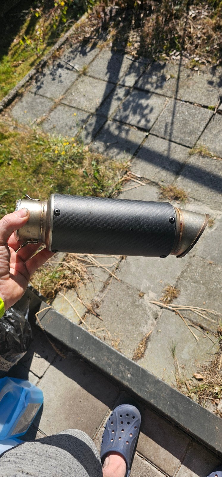 Universele uitlaatdemper carbon look motor, Ophalen of Verzenden