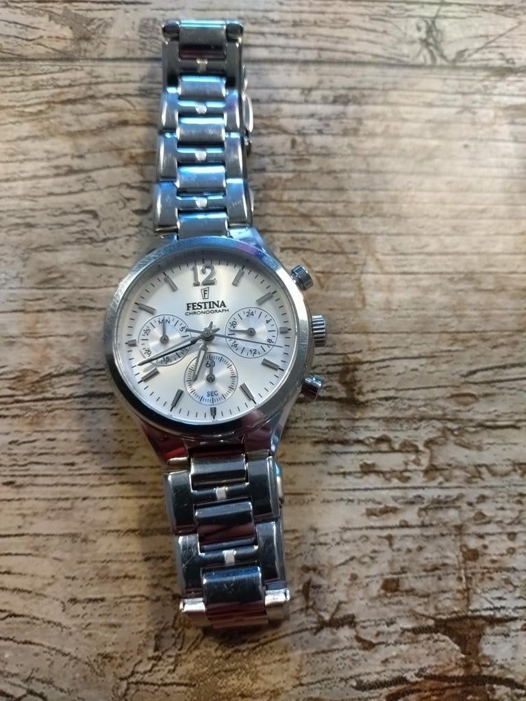 Festina Chronograph Horloge F20391 dameshorloges, Ophalen of Verzenden, Gebruikt, Staal, Overige merken