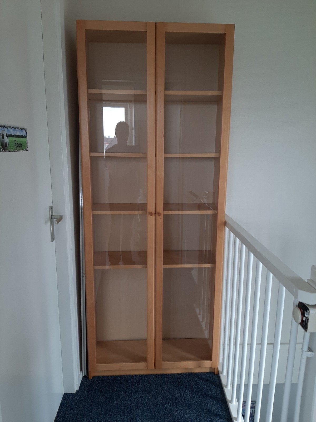 IKEA Billy boekenkast berken met glazen deuren, Ophalen, Gebruikt, 200 cm of meer, 50 tot 100 cm