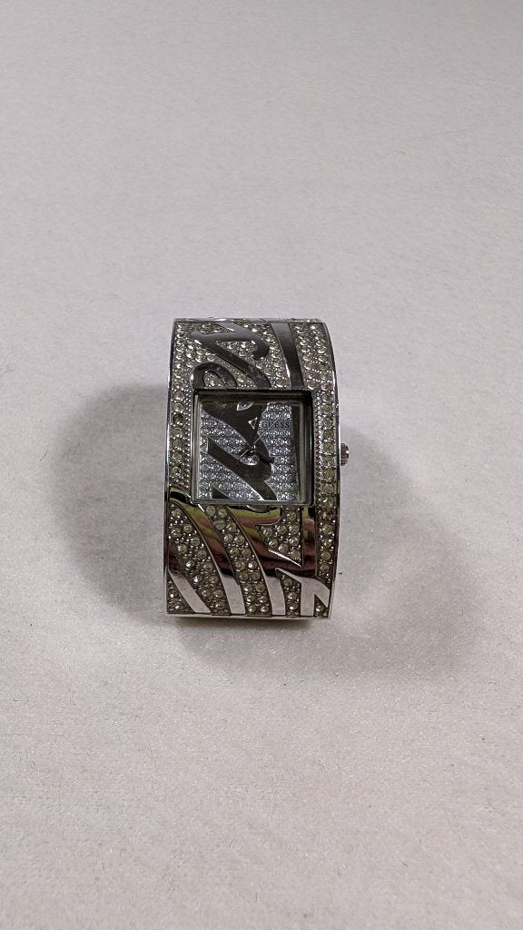 Guess Dameshorloge | zilver | strass | extra schakels | ZGAN, Staal, Guess, Polshorloge, Ophalen of Verzenden