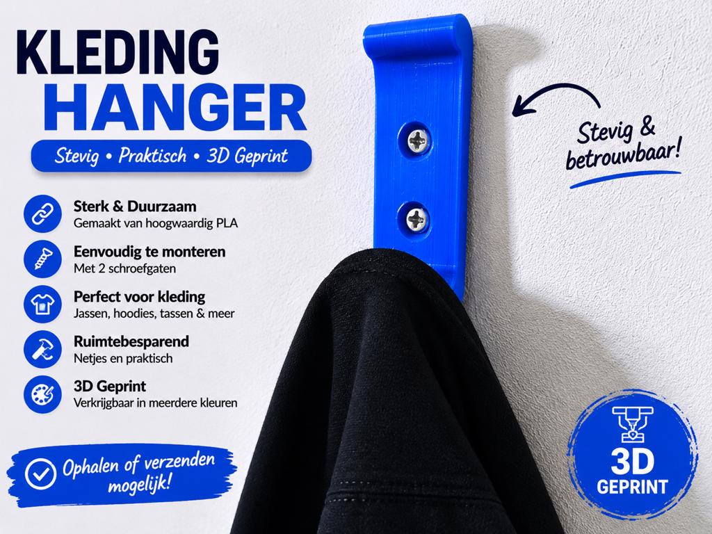 Stevige 3D Geprinte Kledinghanger - Diverse Kleuren, Ophalen of Verzenden, Nieuw, Kunststof, Volwassenen