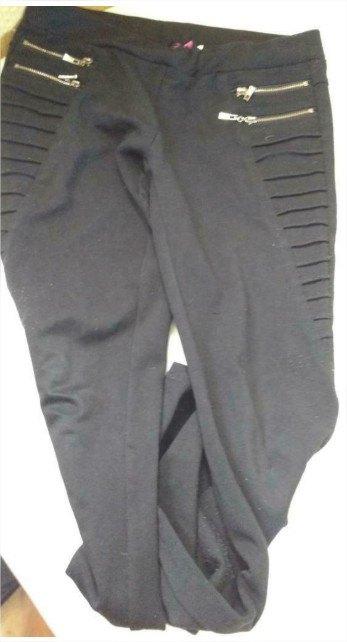 Zwarte legging broek ca. maat 164 Fanny Look met ritsjes, Kinderen en Baby's, Broek, Meisje, Fanny Look, Ophalen of Verzenden