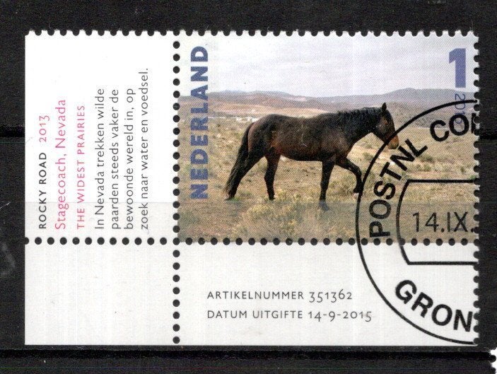 gestempelde zegel. Jaar 2015: Damas met hoekstuk, Ophalen of Verzenden, Na 1940, Gestempeld