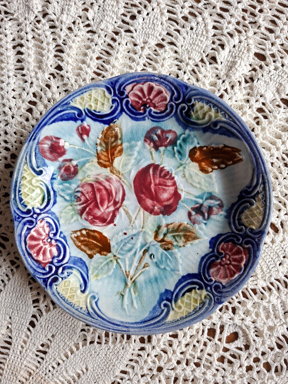 Antiek majolica bord Wasmuel, Antiek en Kunst, Ophalen of Verzenden