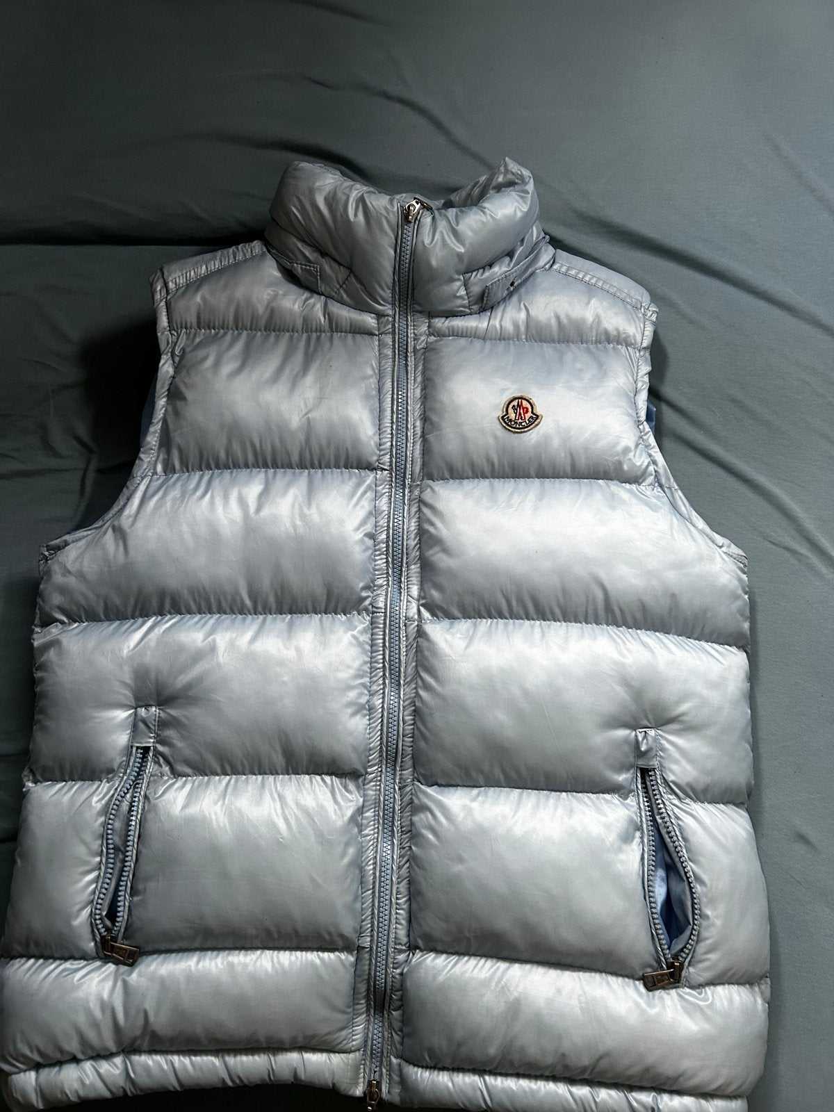 Moncler Bodywarmer - Lichtblauw m, Kleding | Heren, Ophalen of Verzenden, Gedragen, Maat 48/50 (M), Blauw