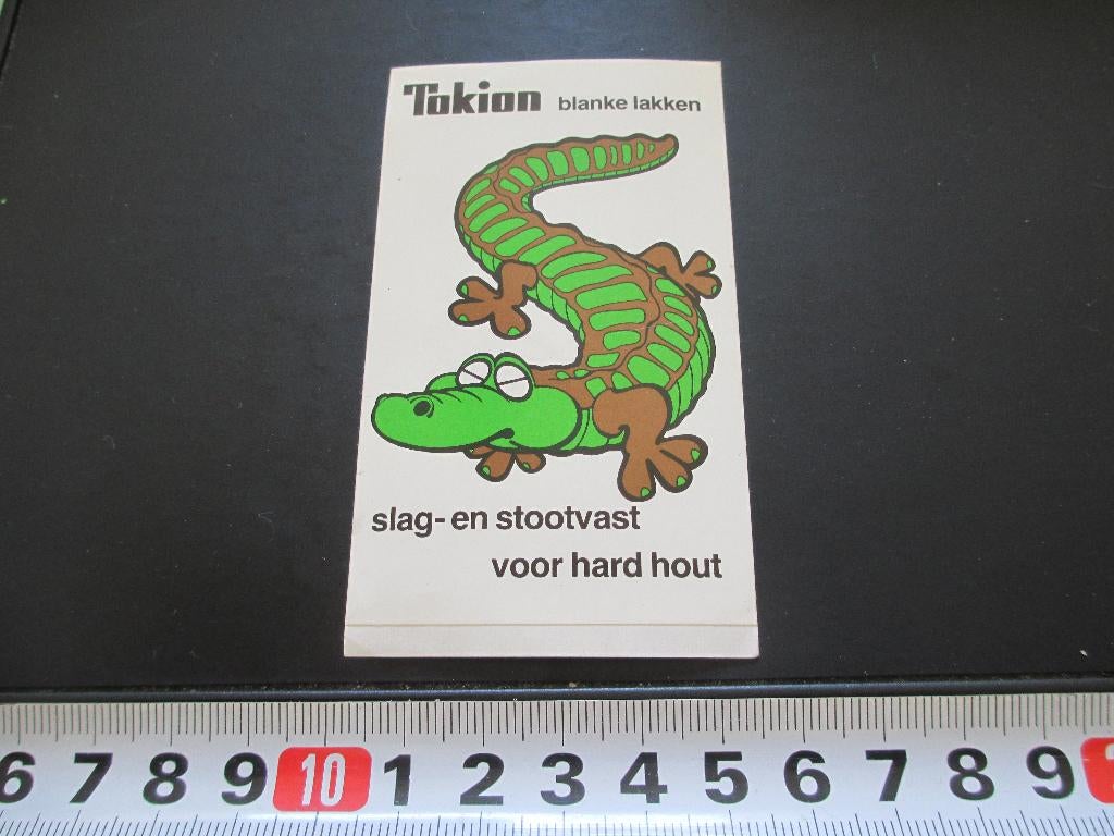 sticker verf lak TOKION blanke lakken strip krokodil, Verzamelen, Ophalen, Zo goed als nieuw