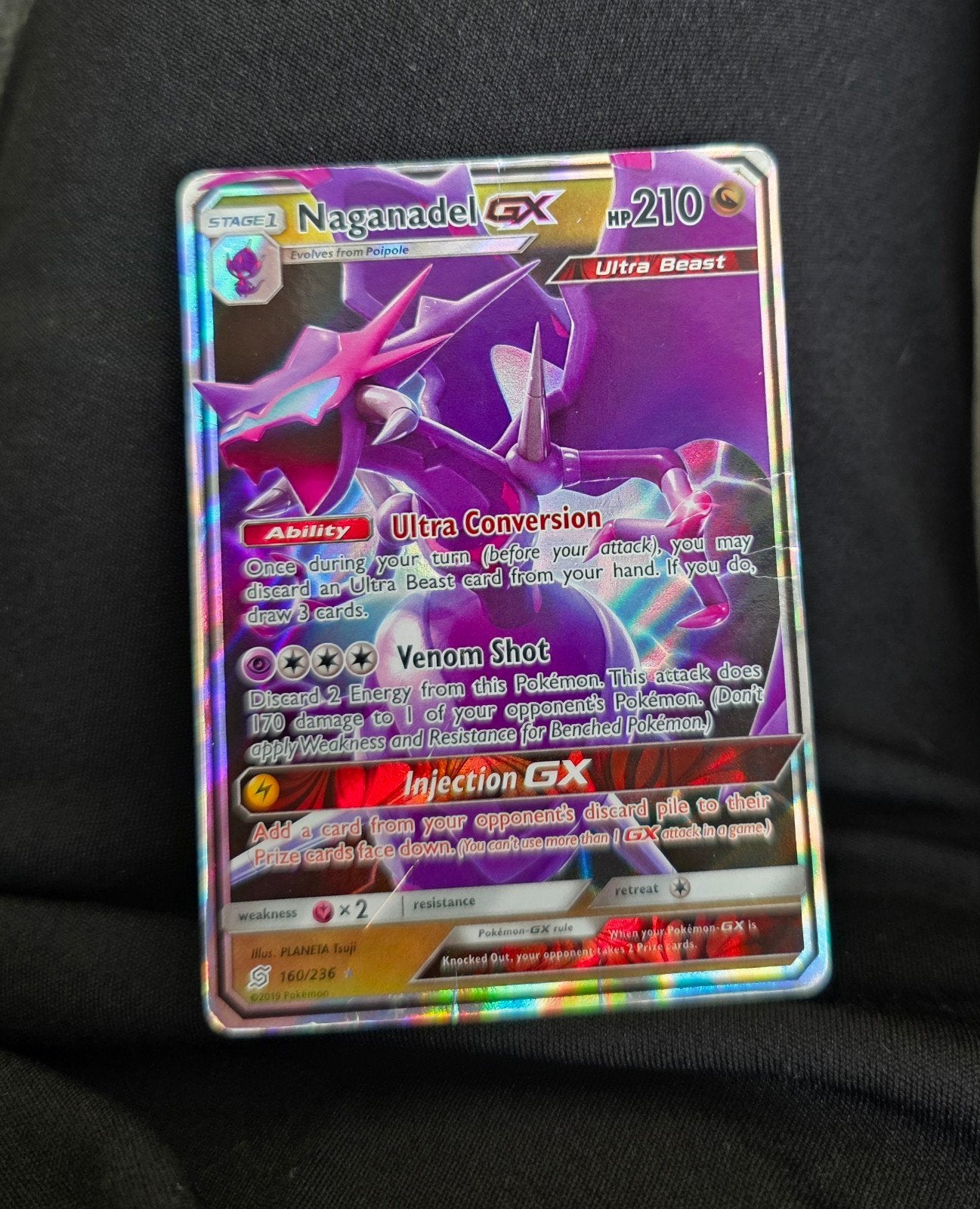Naganadel GX 160/236 - Pokémon Kaart, Ophalen of Verzenden, Gebruikt, Losse kaart