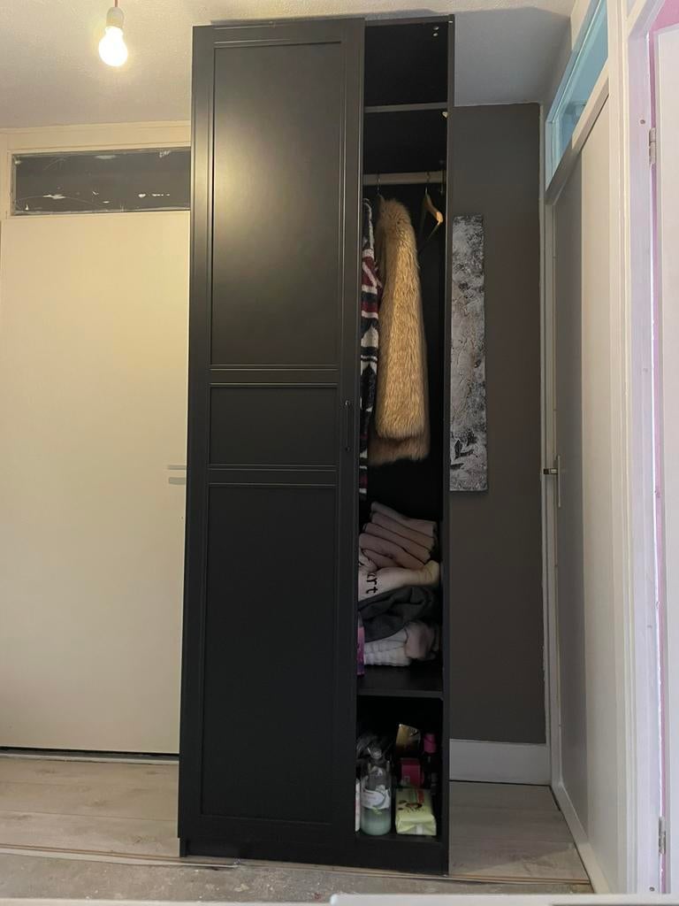 Pax kast zwart, Huis en Inrichting, Kasten | Kledingkasten, Ophalen, 200 cm of meer, 50 tot 100 cm, Zo goed als nieuw