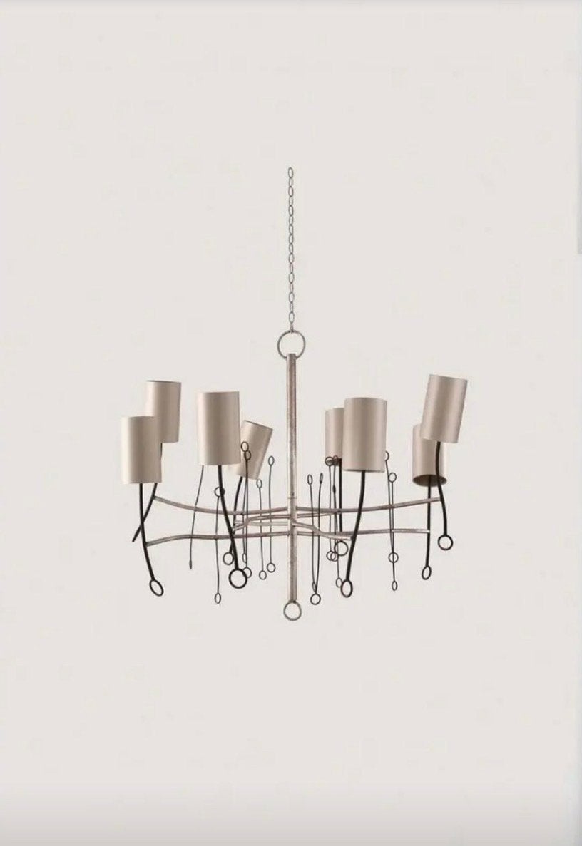 Porta Romana Short Lollipop Kroonluchter - Scratched Silver, Luxe, E14 (klein), Ophalen of Verzenden, Zo goed als nieuw