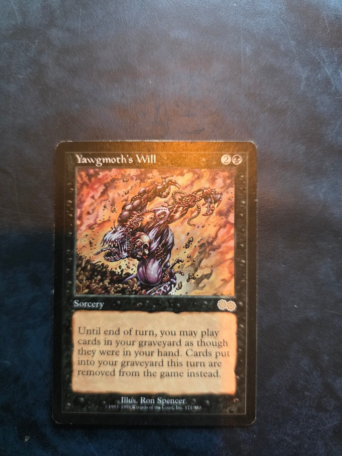 Magic the Gathering - Yawgmoth's Will (Urza's Saga), Ophalen of Verzenden, Gebruikt, Losse kaart