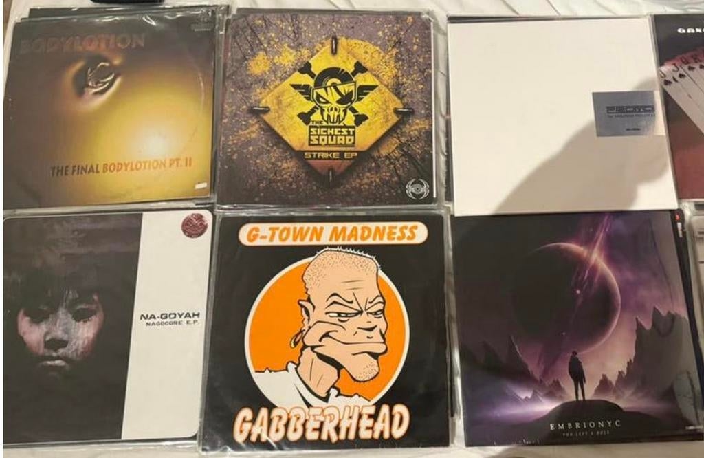 60+ Vinyl Gabber Hardcore Millenium - LIJST IN OMSCHRIJVING, Cd's en Dvd's, Vinyl | Dance en House, Zo goed als nieuw, 12 inch