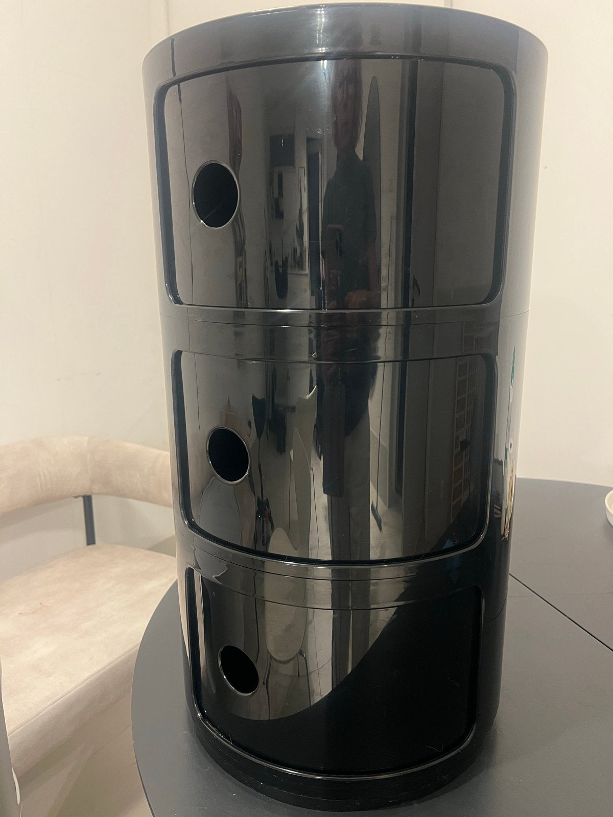Kartell Componibili nachtkastje - Zwart, 3 lades, Ophalen, Gebruikt, 3 of 4 laden, Minder dan 100 cm