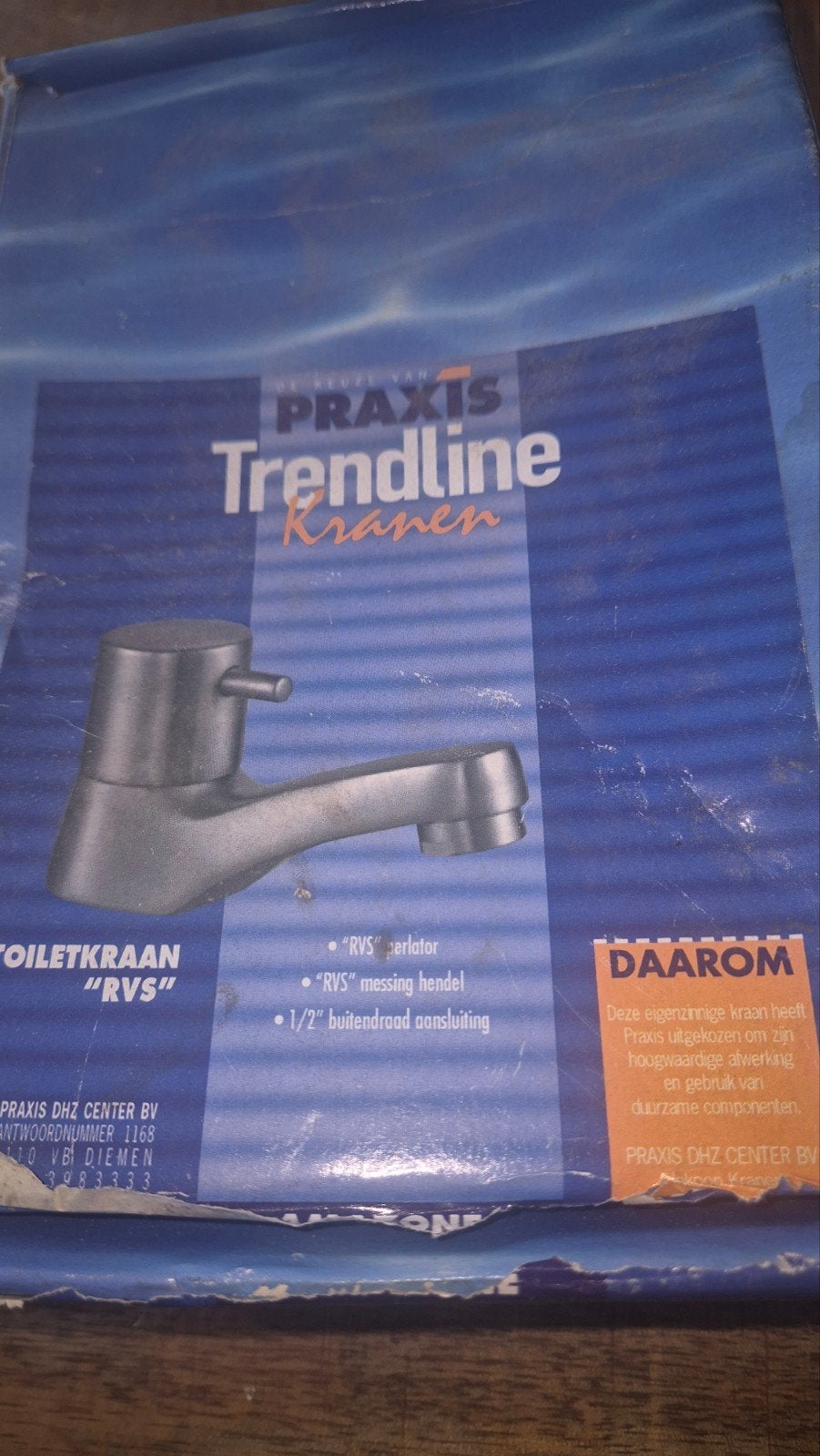 Praxis Trendline Toiletkraan RVS - Nieuw in verpakking, Ophalen of Verzenden, Nieuw, Rvs, Kraan