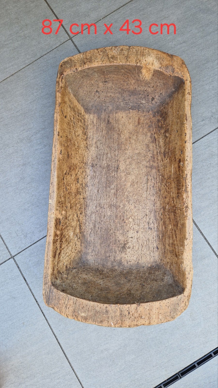 Trog groot en zwaar 87 x 43 cm, Ophalen, Rechthoekig, Hout