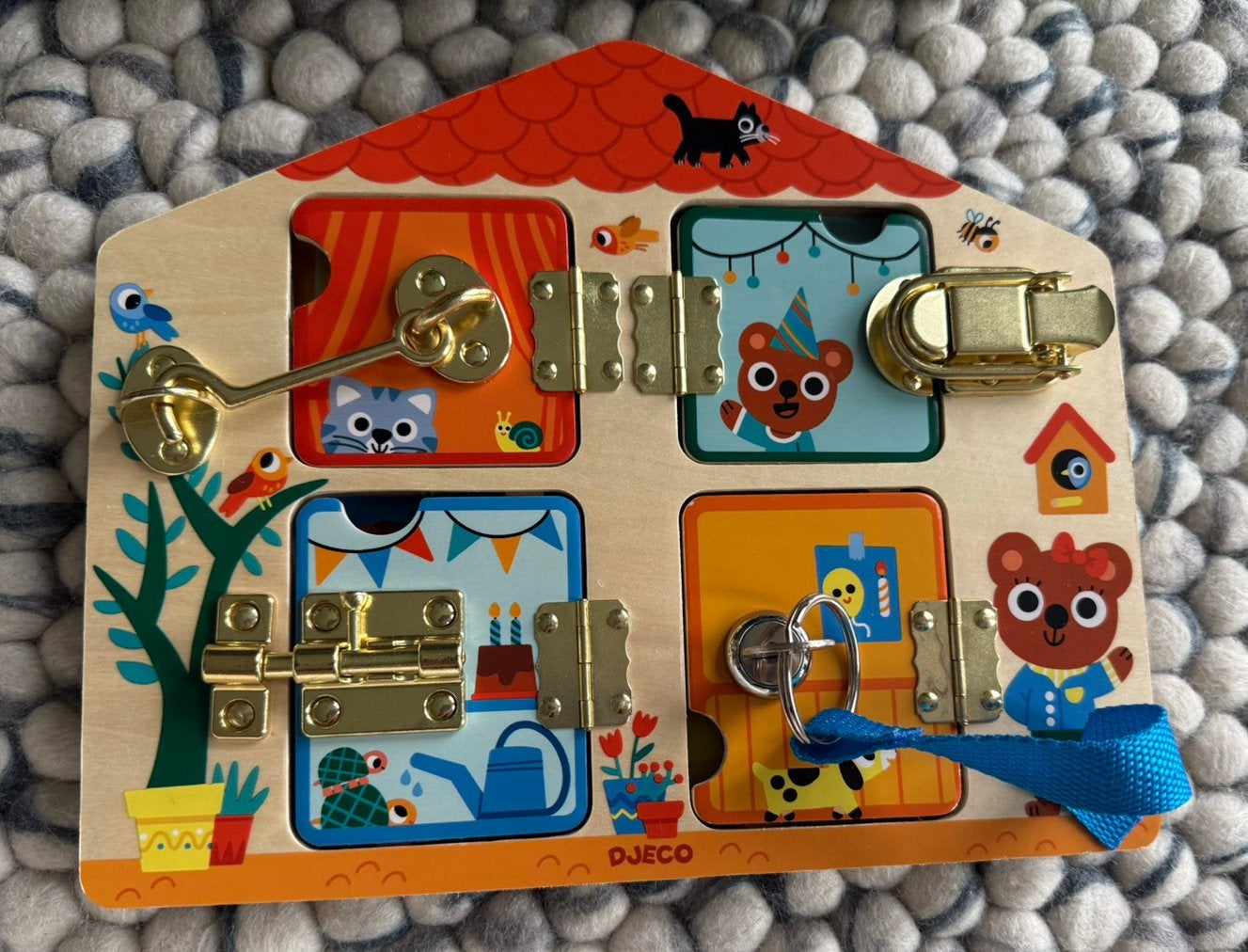 Djeco Cabanalock Houten Sleutelhuisje, Ophalen of Verzenden, Zo goed als nieuw, Overige typen