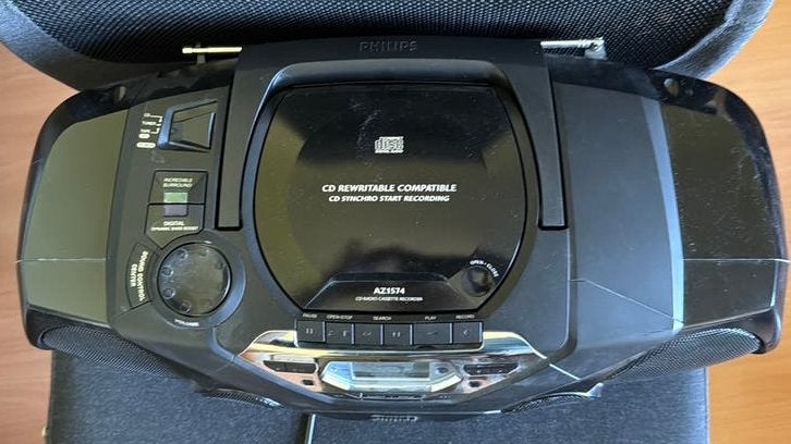 Philips AZ1574 CD/Cassette Boombox - Draagbare Radio, Ophalen, Philips, Gebruikt, Cassettedeck