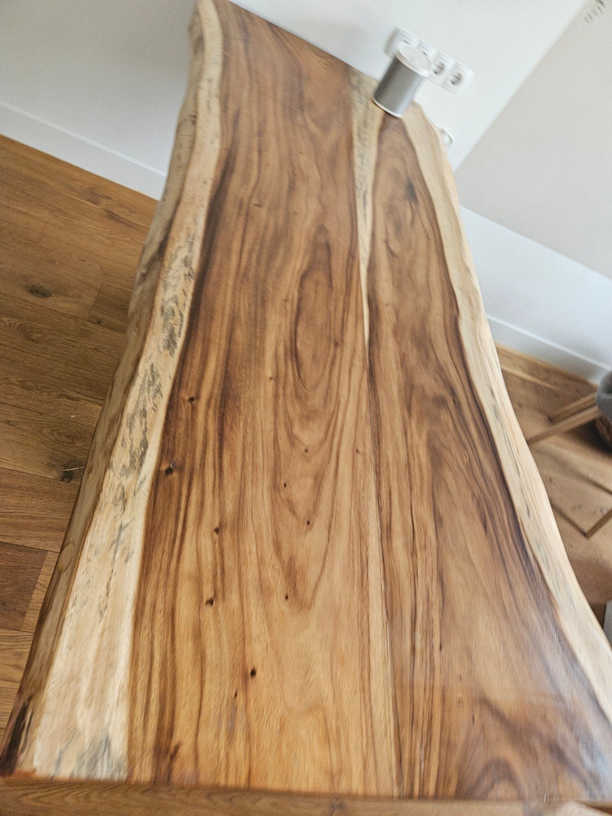 Suar massief houten tafelblad 200x90cm - 6cm dik, Ophalen, Gebruikt, 50 tot 100 cm, 150 tot 200 cm