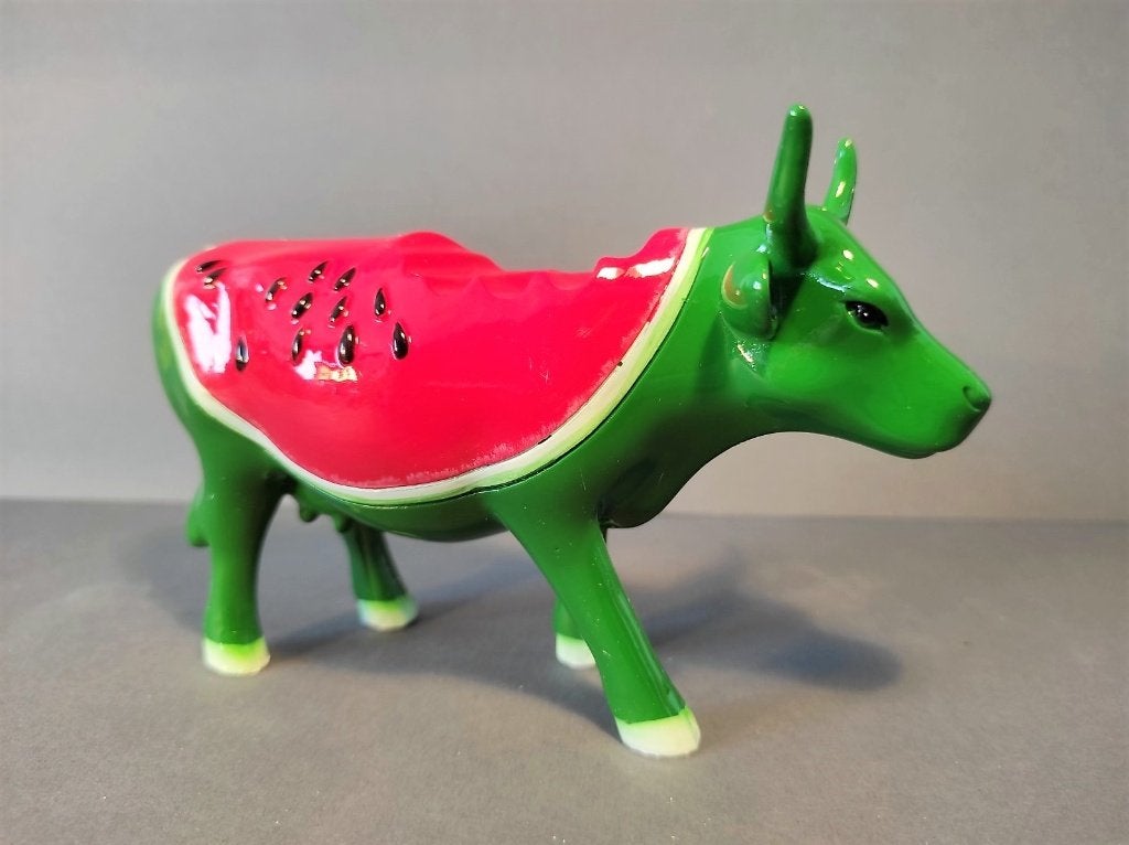 CowParade / Cow Parade Koe “Watermelon Cow” MEDIUM, Antiek en Kunst, Kunst | Designobjecten, Ophalen of Verzenden, Beeld, Meerkleurig