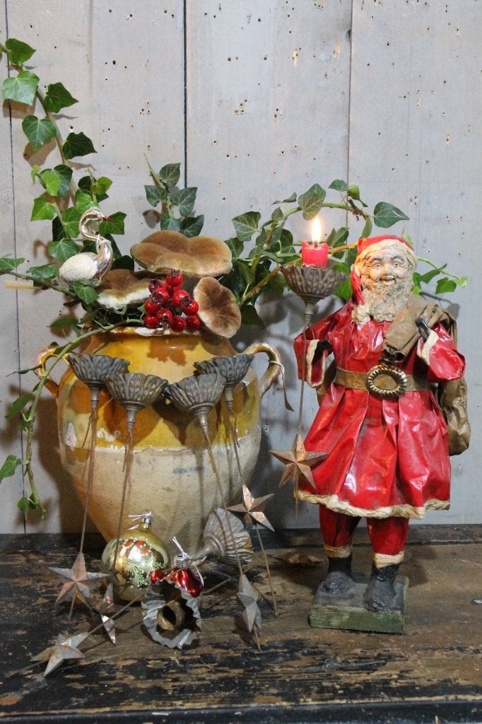 Oude kerst kaarsen kandelaartjes, Antiek en Kunst, Ophalen of Verzenden