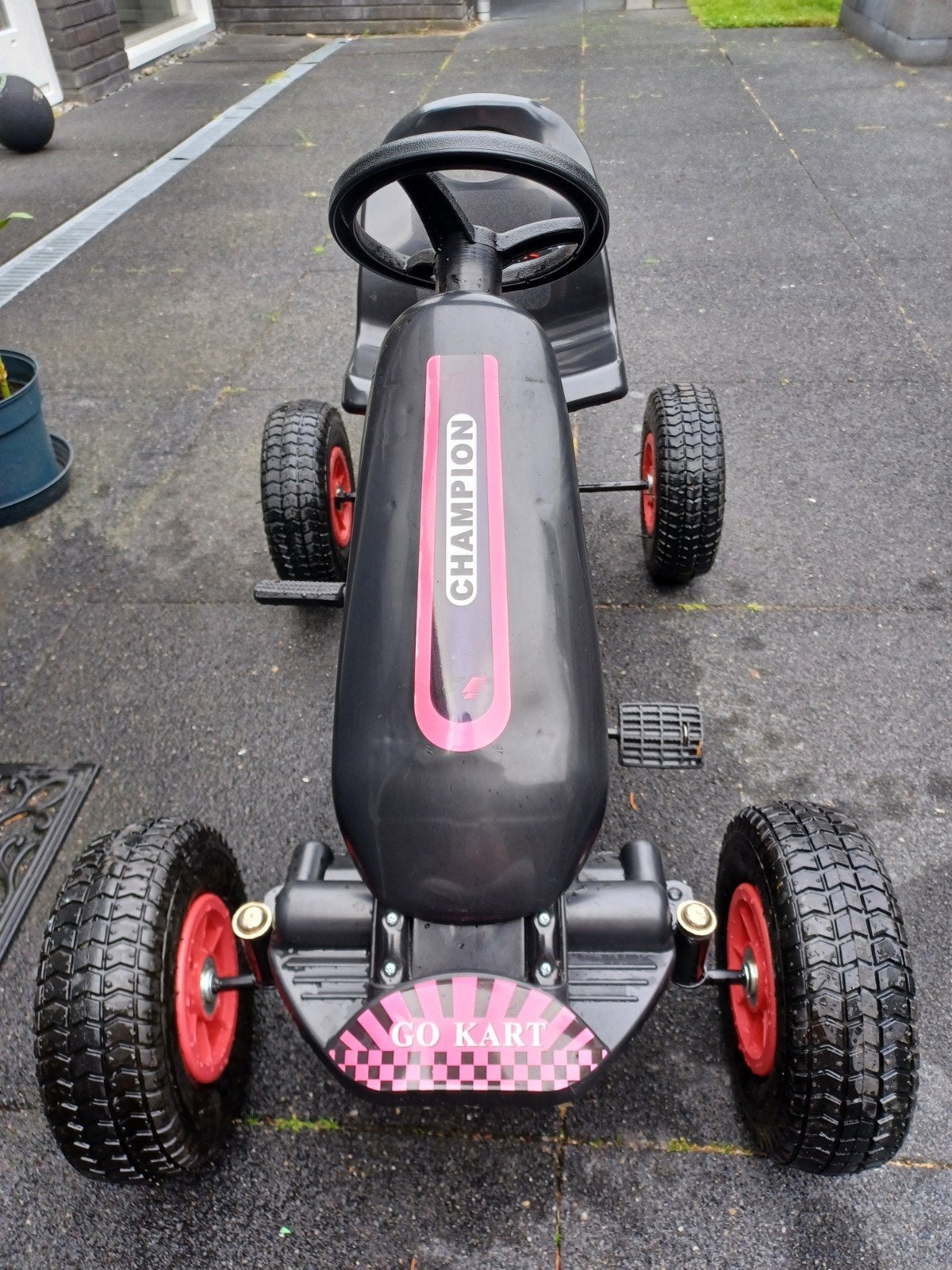 Go-kart Champion Velociti - Zwart met roze accenten, Kinderen en Baby's, Speelgoed | Buiten | Skelters, Ophalen, Zo goed als nieuw