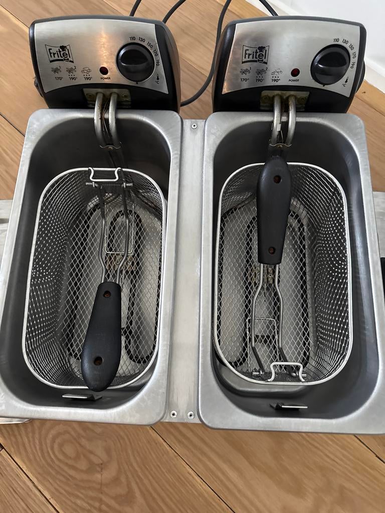 Fritel Duo-friteuse met uitneembare binnenpan, 2 tot 3 liter, Ophalen of Verzenden, Gebruikt, Duo-friteuse