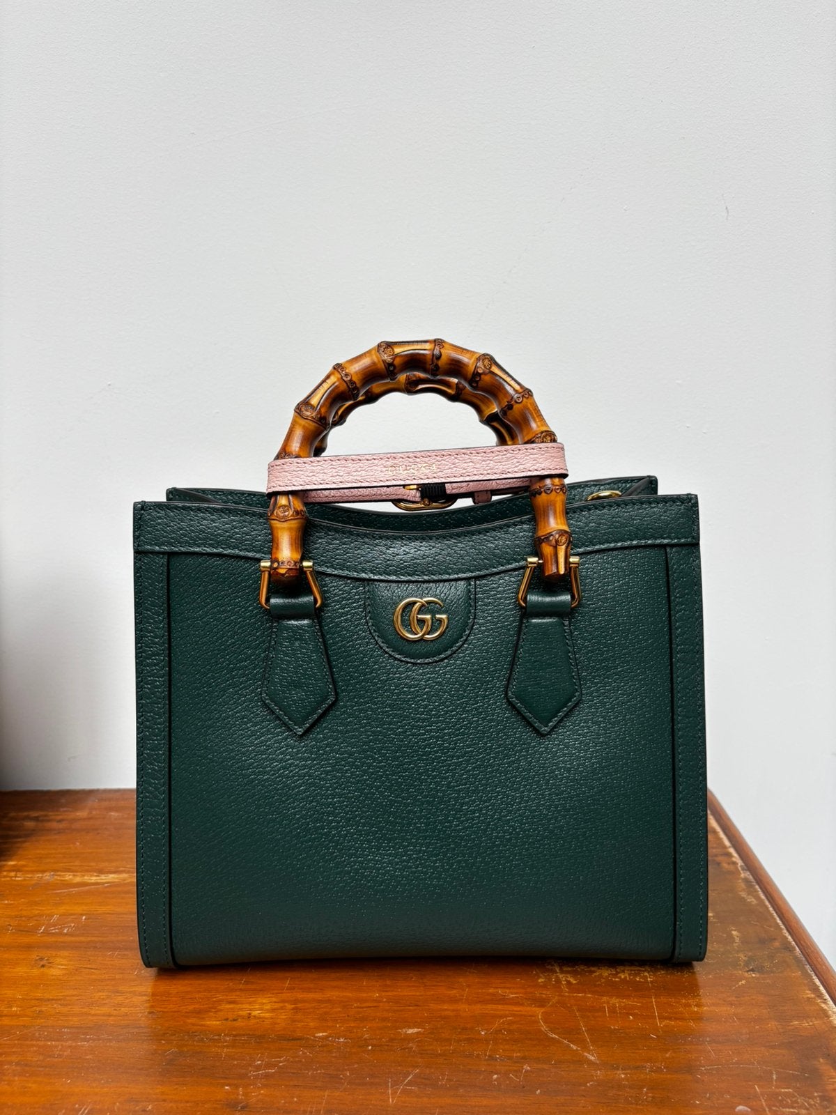 Gucci Diana tote bamboo, donkergroen, Ophalen of Verzenden, Zo goed als nieuw, Groen, Handtas