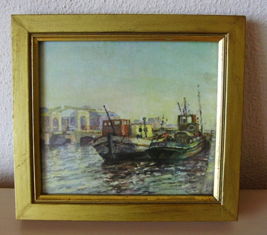 prent van Amstel Magere Brug en Carré, Kunsthandel "MODERN", Maritiem / water, Ophalen of Verzenden, Klassiek, Print